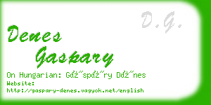 denes gaspary business card